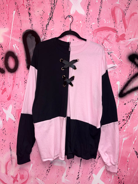 Black and Pink Checked Long Sleeve