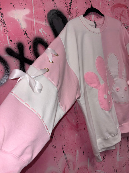 Pastel Bunny Halves Crewneck