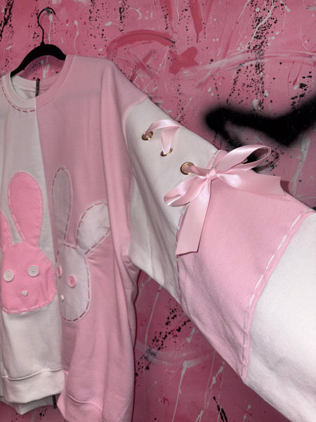 Pastel Bunny Halves Crewneck