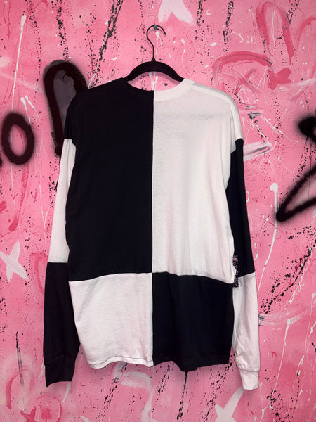 Black and White Checked Long Sleeve