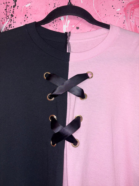 Black and Pink Checked Long Sleeve